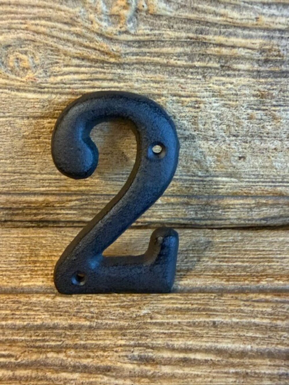 Number "2" (Two) House Address Number Solid Cast Iron 3 5/8" tall 13021-2